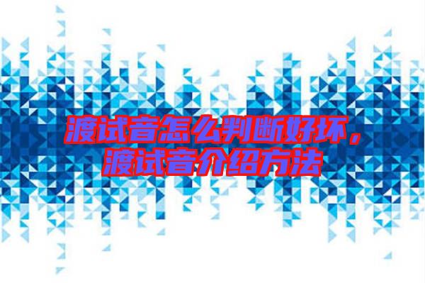 渡試音怎么判斷好壞，渡試音介紹方法