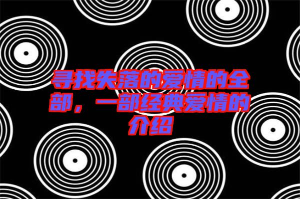 尋找失落的愛情的全部，一部經(jīng)典愛情的介紹