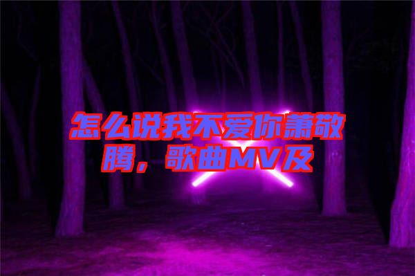 怎么說我不愛你蕭敬騰，歌曲MV及