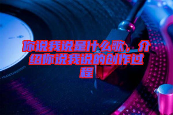你說我說是什么歌，介紹你說我說的創(chuàng)作過程