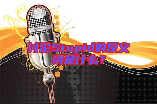 討論Stupid的反義詞是什么？