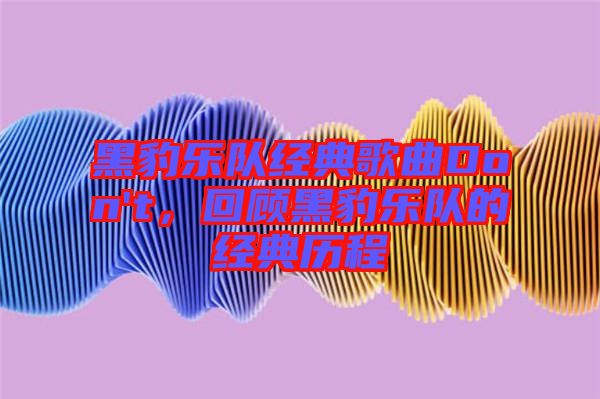 黑豹樂隊(duì)經(jīng)典歌曲Don't，回顧黑豹樂隊(duì)的經(jīng)典歷程