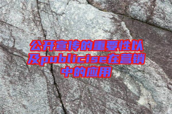公開宣傳的重要性以及publicise在營銷中的應(yīng)用