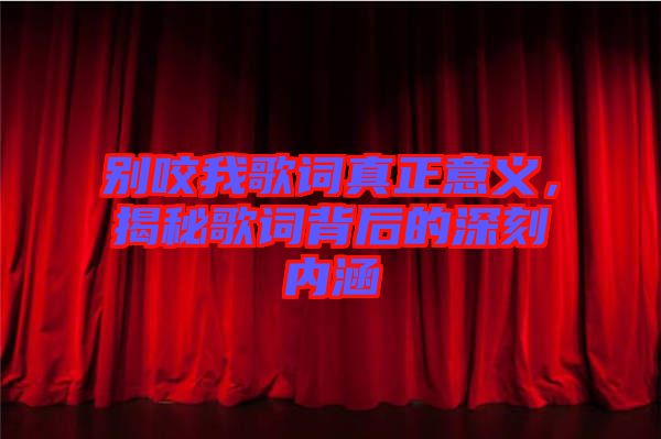 別咬我歌詞真正意義，揭秘歌詞背后的深刻內(nèi)涵