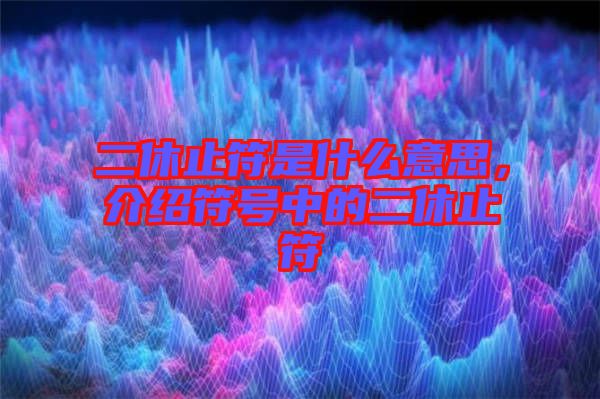 二休止符是什么意思，介紹符號中的二休止符