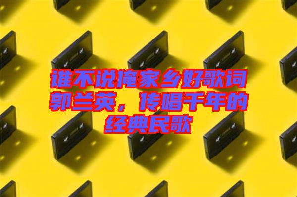 誰不說俺家鄉(xiāng)好歌詞郭蘭英，傳唱千年的經(jīng)典民歌
