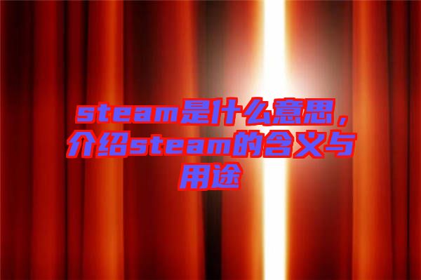 steam是什么意思，介紹steam的含義與用途