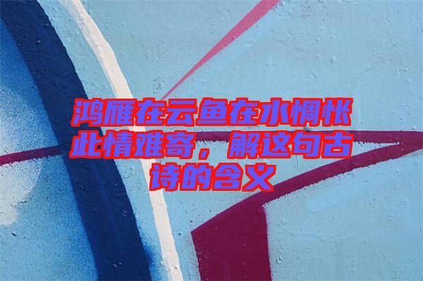 鴻雁在云魚(yú)在水惆悵此情難寄，解這句古詩(shī)的含義