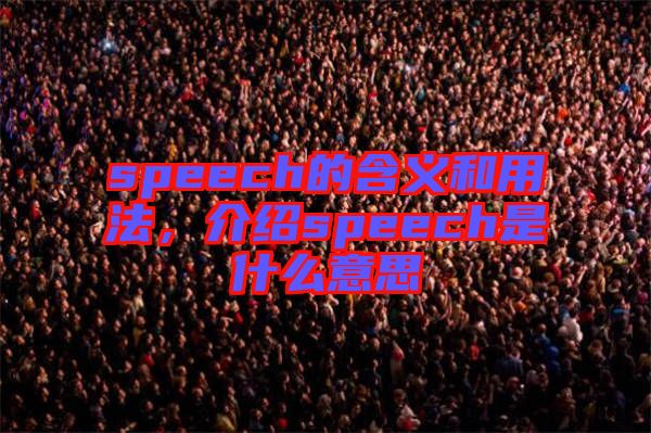 speech的含義和用法，介紹speech是什么意思