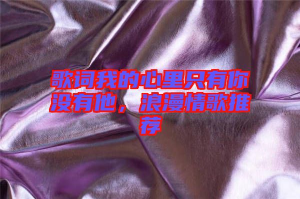 歌詞我的心里只有你沒有他，浪漫情歌推薦