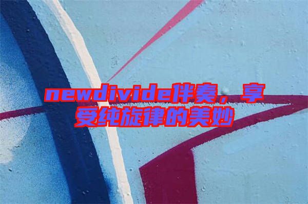 newdivide伴奏，享受純旋律的美妙