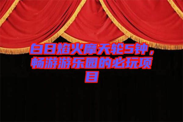 白日焰火摩天輪5鐘，暢游游樂園的必玩項(xiàng)目