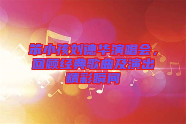 笨小孩劉德華演唱會，回顧經(jīng)典歌曲及演出精彩瞬間