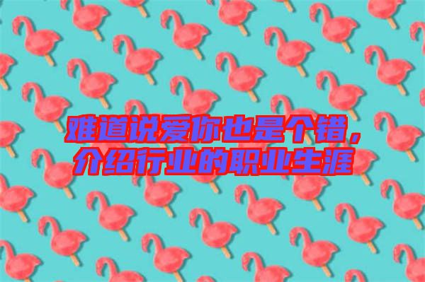 難道說愛你也是個錯，介紹行業(yè)的職業(yè)生涯