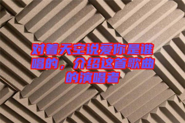 對(duì)著天空說(shuō)愛(ài)你是誰(shuí)唱的，介紹這首歌曲的演唱者