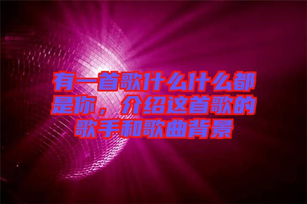 有一首歌什么什么都是你，介紹這首歌的歌手和歌曲背景