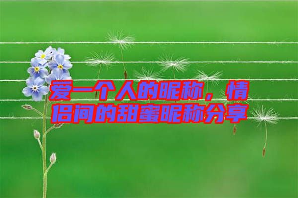 愛(ài)一個(gè)人的昵稱(chēng)，情侶間的甜蜜昵稱(chēng)分享