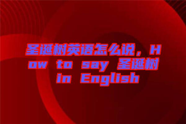 圣誕樹(shù)英語(yǔ)怎么說(shuō)，How to say 圣誕樹(shù) in English