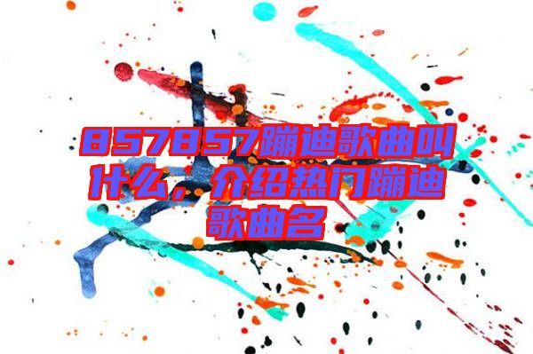 857857蹦迪歌曲叫什么，介紹熱門蹦迪歌曲名