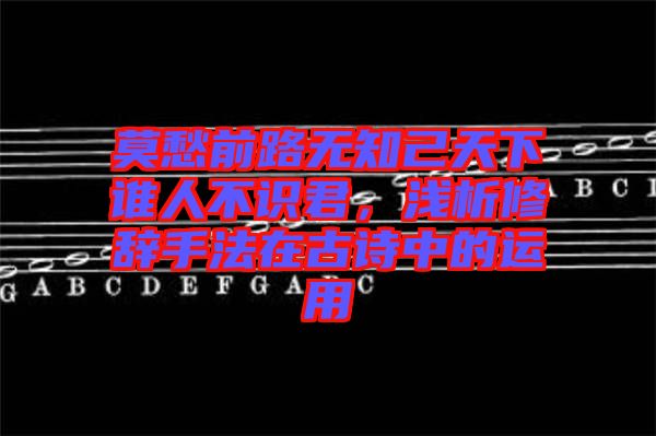 莫愁前路無知己天下誰人不識(shí)君，淺析修辭手法在古詩中的運(yùn)用