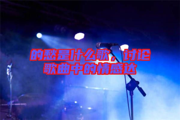 的愁是什么歌，討論歌曲中的情感達