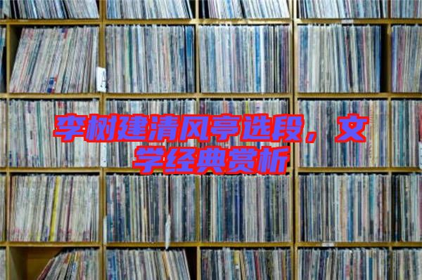 李樹(shù)建清風(fēng)亭選段，文學(xué)經(jīng)典賞析