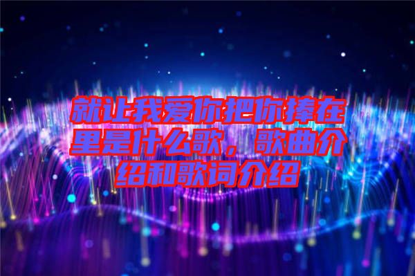 就讓我愛你把你捧在里是什么歌，歌曲介紹和歌詞介紹