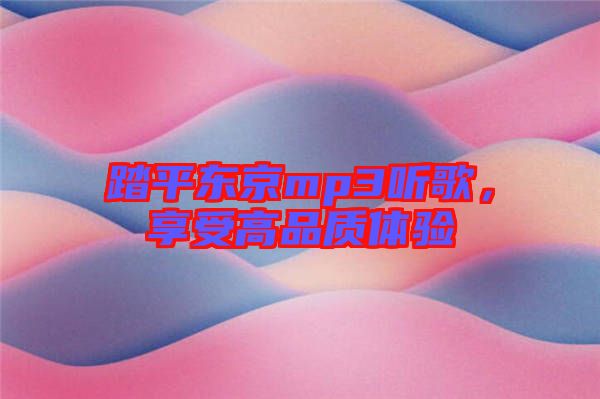 踏平東京mp3聽歌，享受高品質(zhì)體驗(yàn)