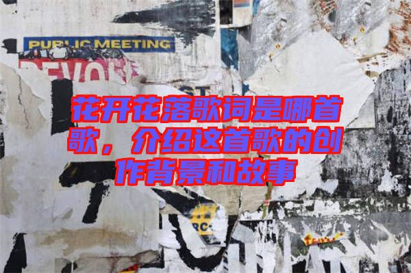 花開花落歌詞是哪首歌，介紹這首歌的創(chuàng)作背景和故事