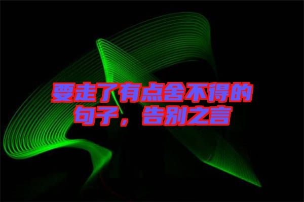 要走了有點(diǎn)舍不得的句子，告別之言