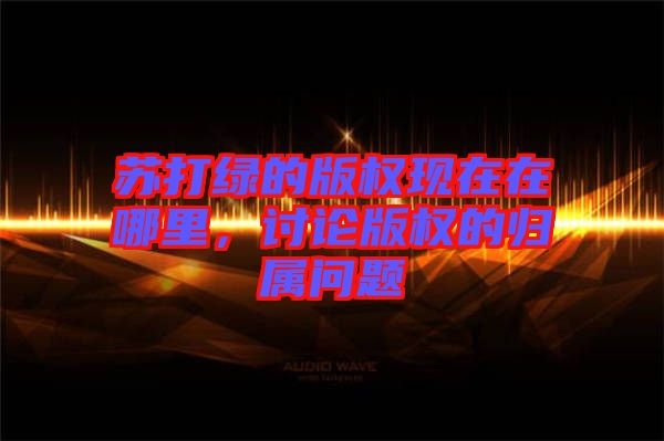 蘇打綠的版權(quán)現(xiàn)在在哪里，討論版權(quán)的歸屬問題