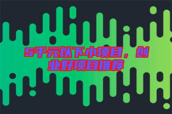 5千元以下小項(xiàng)目，創(chuàng)業(yè)好項(xiàng)目推薦