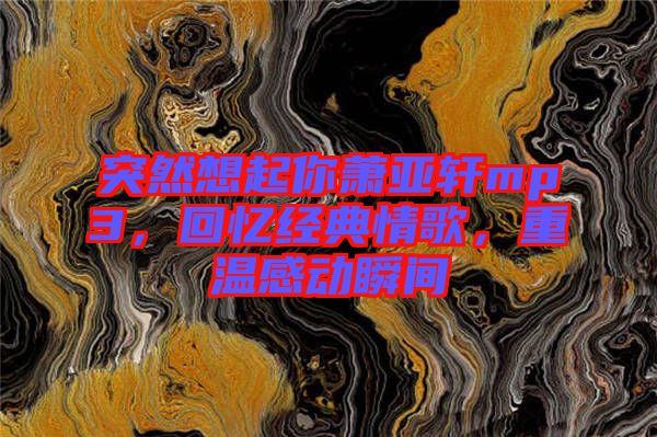 突然想起你蕭亞軒mp3，回憶經(jīng)典情歌，重溫感動(dòng)瞬間