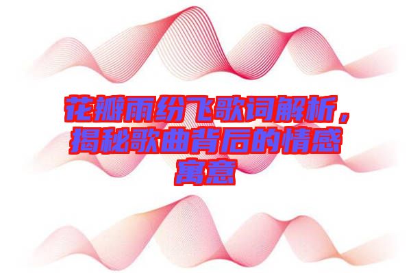 花瓣雨紛飛歌詞解析，揭秘歌曲背后的情感寓意
