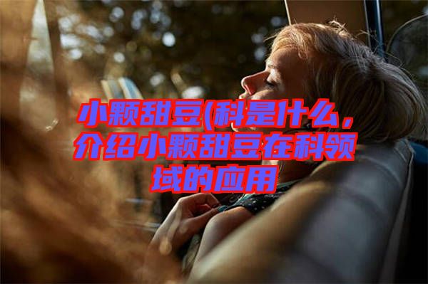 小顆甜豆(科是什么，介紹小顆甜豆在科領(lǐng)域的應(yīng)用