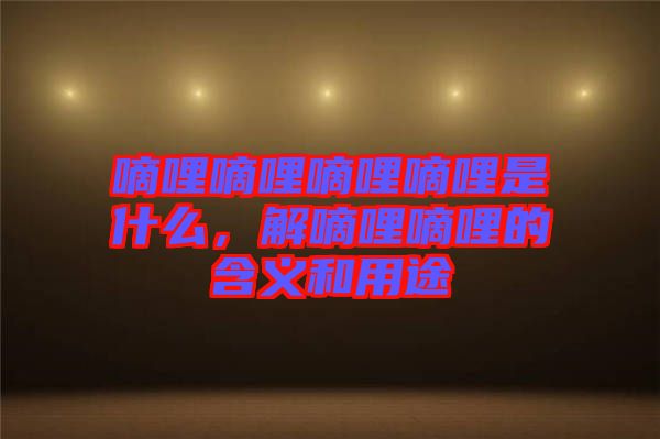 嘀哩嘀哩嘀哩嘀哩是什么，解嘀哩嘀哩的含義和用途