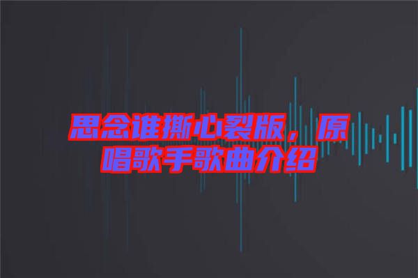 思念誰(shuí)撕心裂版，原唱歌手歌曲介紹