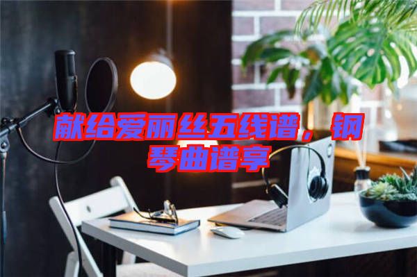 獻給愛麗絲五線譜，鋼琴曲譜享