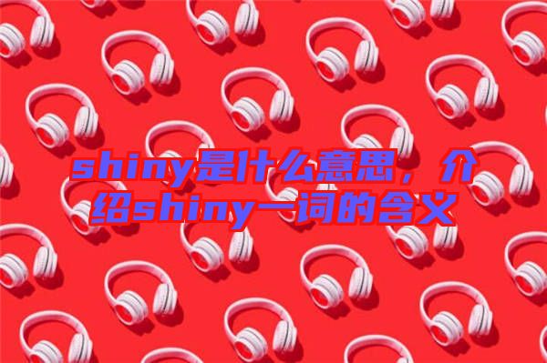 shiny是什么意思，介紹shiny一詞的含義