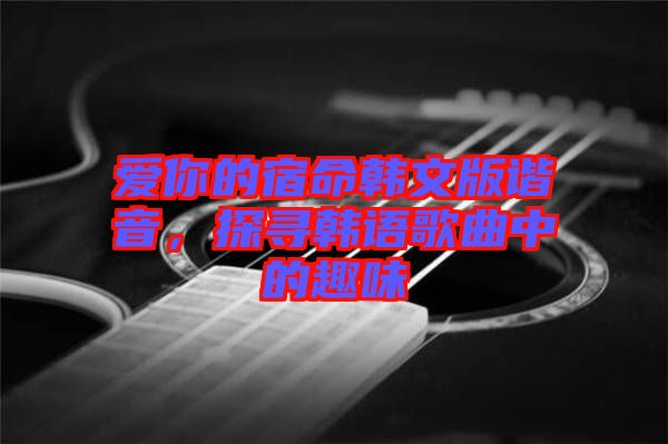 愛你的宿命韓文版諧音，探尋韓語歌曲中的趣味