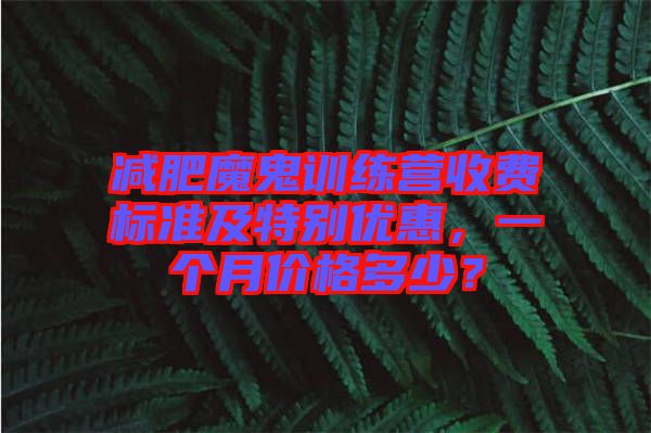 減肥魔鬼訓練營收費標準及特別優(yōu)惠，一個月價格多少？