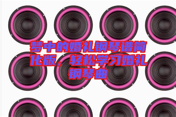 夢中的婚禮鋼琴譜簡化版，輕松學(xué)習(xí)婚禮鋼琴曲