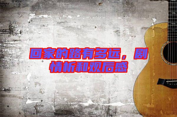 回家的路有多遠，劇情析和觀后感