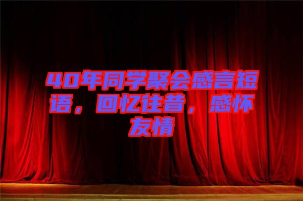 40年同學(xué)聚會(huì)感言短語(yǔ)，回憶往昔，感懷友情