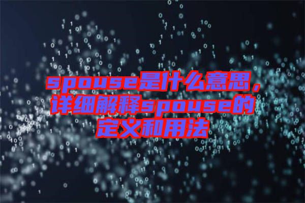 spouse是什么意思，詳細(xì)解釋spouse的定義和用法