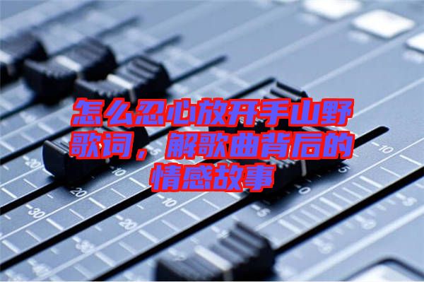 怎么忍心放開手山野歌詞，解歌曲背后的情感故事