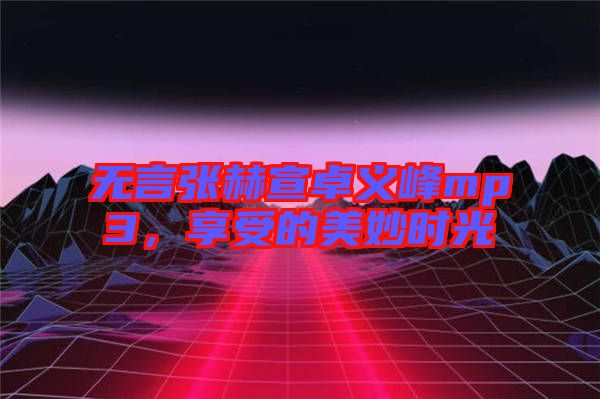 無言張赫宣卓義峰mp3，享受的美妙時光