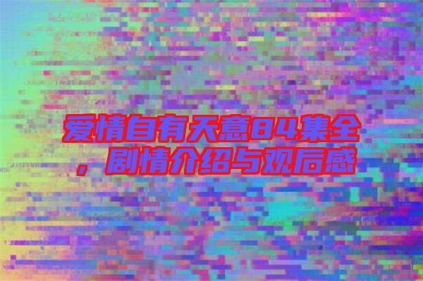 愛情自有天意84集全，劇情介紹與觀后感