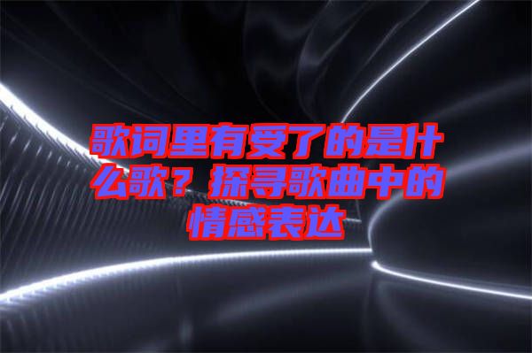歌詞里有受了的是什么歌？探尋歌曲中的情感表達(dá)