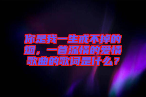 你是我一生戒不掉的煙，一首深情的愛情歌曲的歌詞是什么？